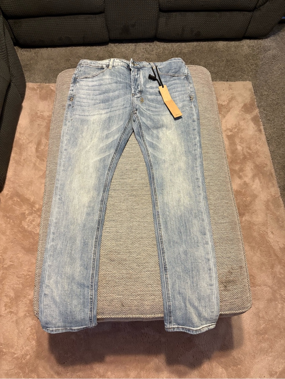 Ksubi Light Blue Slim Straight Jeans for Men